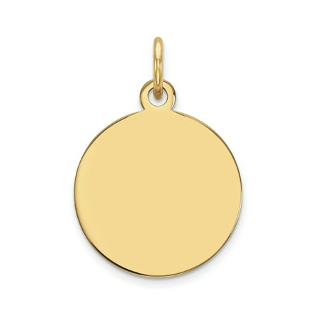 - 14k Yellow Gold .009 Gauge Circular Engravable Disc Pendant Charm Necklace Round Plain