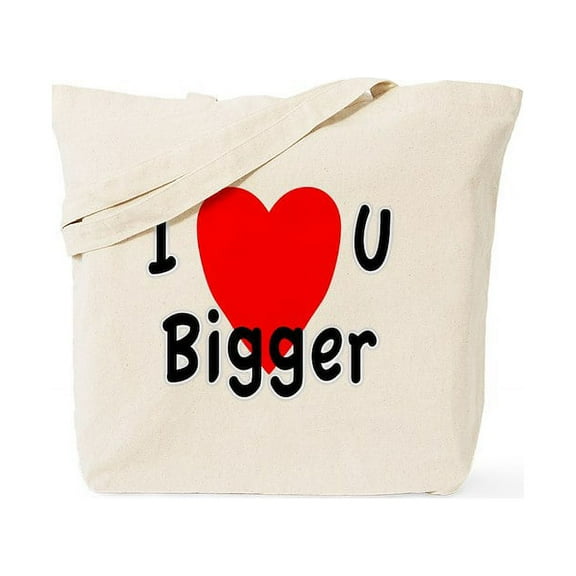 CafePress - I Love You Bigger Tote Bag - Unisex Canvas Tote Bag, Beige, 1-Piece