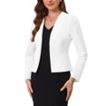 thumbnail image 4 of INSPIRE CHIC Blazer for Women's Work Office Casual Long Sleeve Open Front Collarless Suit Jackets with Pockets L White, 4 of 6