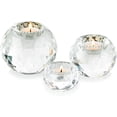thumbnail image 1 of Juego de 3 portavelas de bola de cristal, portavelas de cristal transparente, candelabro para boda, cena, mesa, dormitorio, decoración, regalo, fiesta, meditación ER, 1 of 5