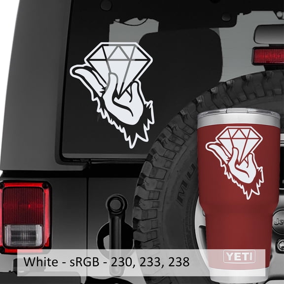 Collectible Decals Ape Nation Gorilla Diamond Hand Vinyl Decal Sticker