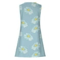 thumbnail image 6 of Women's Sleeveless Dress Slimming Round Neck Flowy Mini Dress Summer Sunflower Printing Sundress Going out Dress, 6 of 6