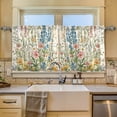 thumbnail image 2 of Yayeee Kitchen Curtains Tier Set of 2 Light Filtering 57"x36" Over Sink Window Panels, Colorful Wildflowers, 2 of 7