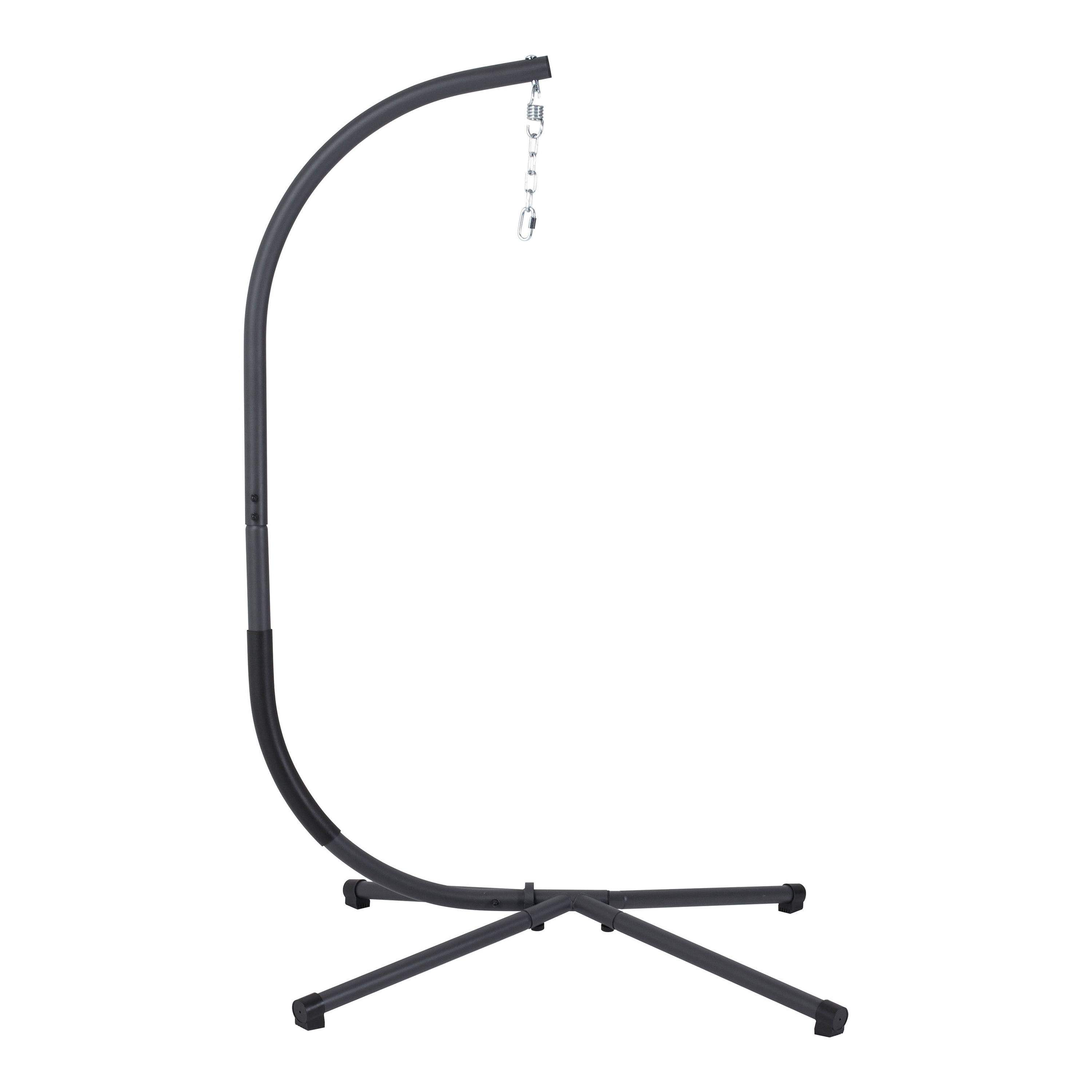 Furniture of America Sway UV-Resistant Foldable Patio Swing Chair with Stand, Dark Gray