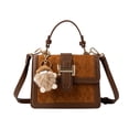 thumbnail image 1 of Bolso bandolera ajustable para compras informales, colgante incluido, talla única, bolso marrón con dijes, 1 of 8