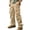 Khaki, variant on BaoFuBaoMei Cotton Cargo Pants for Men Big and Tall Elastic Waist Multi Pockets Straight Leg Pants Solid Zipper Fly Outdoor Trousers