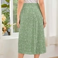 thumbnail image 7 of qolati Women's Boho Midi Skirt 2023 Casual Floral Print Side Split A-Line Skirt Trendy High Waist Pencil Skirts for Casual, Party, Beach, 7 of 7