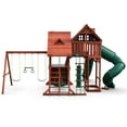 Gorilla Playsets Sun Palace Deluxe Wooden Swing Set with 2 Slides