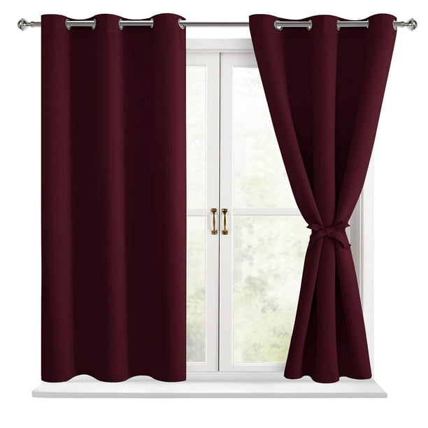 Cortinas térmicas Hiasan Blackout Burgundy 96 x 114 cm, 2 paneles