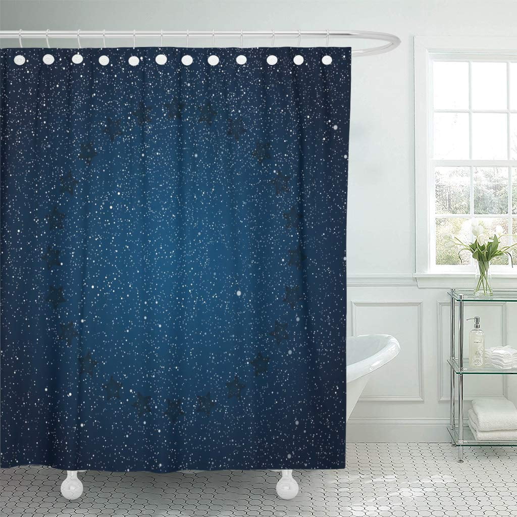 Night Sky Stars Bath Bathing Fabric Shower Curtains Scene Universe View WG90 