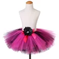 thumbnail image 4 of Falda de tul de bruja para niñas con sombrero, minifalda de tul mullida de color negro y rosa intenso para niñas, traje de tutú para niños, disfraz de fiesta de Halloween para niños, 4 of 5