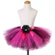 thumbnail image 4 of Falda de tul de bruja para niñas con sombrero, minifalda de tul mullida de color negro y rosa intenso para niñas, traje de tutú para niños, disfraz de fiesta de Halloween para niños, 4 of 5