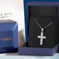 thumbnail image 5 of Gem Stone King Lab Grown Diamond Cross Pendant Necklace for Women | 925 Sterling Silver | 2.40 Cttw | April Birthstone | Oval 6X4MM | With 18 inch Chain, 5 of 6