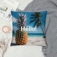 thumbnail image 2 of Chilfamy  Hello Summer Pillow Covers  Beach Theme Decorative Throw Pillow Covers for Home Patio Party Decor  White, 2 of 5