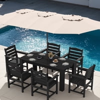 7-Piece Serwall HDPE Patio Dining Set w/ 59