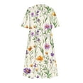 thumbnail image 5 of Ecqkame Summer Dresses for Women Round Neck Short Sleeve Flowy Printed Tshirt Dress Casual Loose Sundress with Pockets 02-Beige-A XXL, 5 of 5