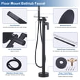 thumbnail image 4 of Wowow Single-Handle Floor Mount Freestanding Tub Faucet with Hand Shower and Waterfall Spout in Matte Black, 4 of 7