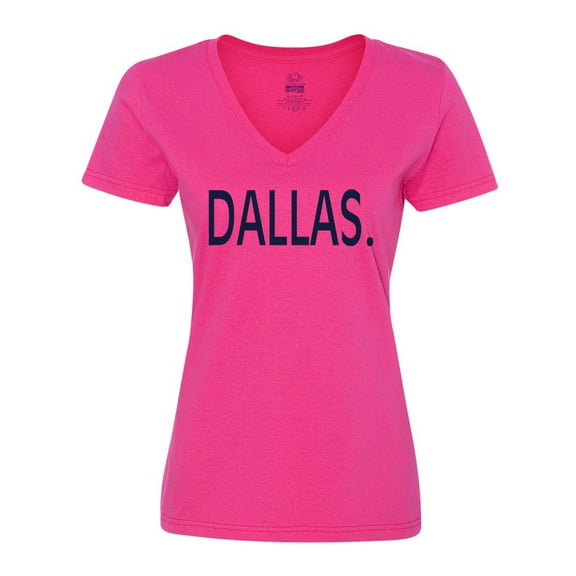 Inktastic Dallas in Blue Text Women's V-Neck T-Shirt