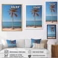 thumbnail image 4 of Designart "Blue And Pink Palm Tree In The Sea Breeze II" Coastal Floater Framed Wall Art Prints, 4 of 5