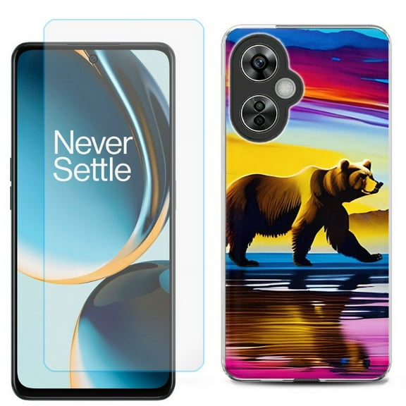 OneToughShield ® for OnePlus Nord N30 5G Shockproof Phone Case, with Tempered Glass Screen Protector - Bear