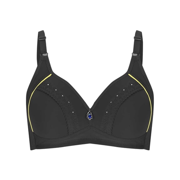 Levmjia Women's Bra Fashion Printed Comfortable Breathable No Wire Embroidered Underwear Comfortable Push Up Everyday Daily Wear
