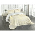 thumbnail image 3 of Ambesonne Beige Quilted Bedspread Set 3 Pcs, Antique Vintage Ornament, King Size, Yellow Beige, 3 of 5