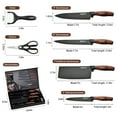 thumbnail image 6 of MDHAND 6-Piece Professional Kitchen Knife Set, High Carbon Stainless Steel Forged, for Chef Cooking Cutting Slicing, Black, 6 of 14
