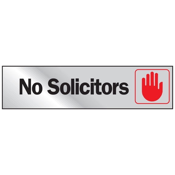 3 Pack 2" x 8" no solicitors sign
