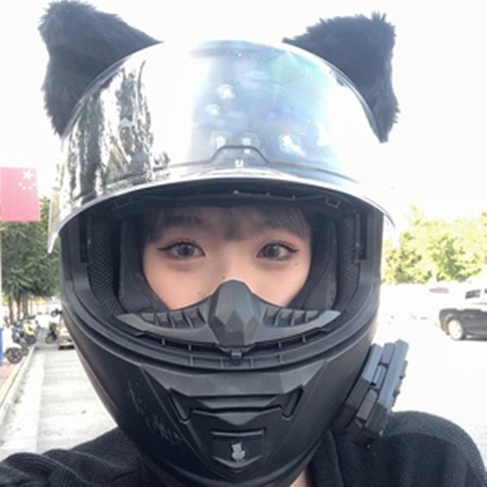 2Pcs Plush Cat Ears Cute Helmet Accessories For Helmet Ski Helmet