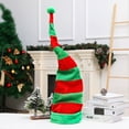 thumbnail image 2 of ZQUUVOU Santa Elf Hat for Women Men Plush Novelty Funny Striped Christmas Hats Long Tail Adult Christmas Party Accessory Green, 2 of 5