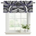 thumbnail image 2 of Blue Geometric Valances for Windows, Decorative Rod Pocket Window Valance Curtains, Grey Vintage Neutral Abstract Striped Art Short Curtain Drapes for Kitchen/Living Room, 2 Panels, 42" W x 18" L, 2 of 8