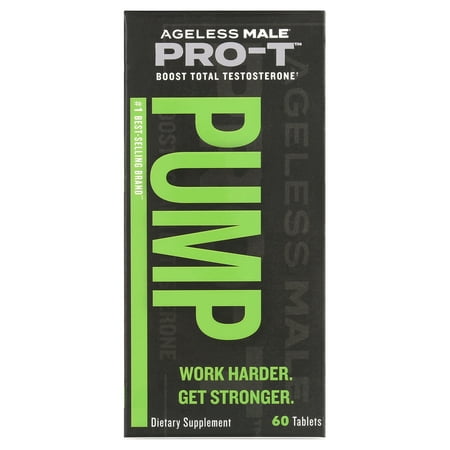 Ageless Male Pro-T Pump, Testosterone Supplement Tablets, 60 Ct