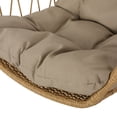 thumbnail image 6 of GDF Studio Mesena Tamara Outdoor/Indoor Wicker Hanging Chair with 8 Foot Chain (NO STAND), Light Brown and Tan, 6 of 7