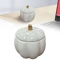 thumbnail image 2 of Ceramic Pumpkin Candle Holder – White Jack-O-Lantern Tealight Holder for Halloween Table Centerpieces and Fall Decor, 2 of 6