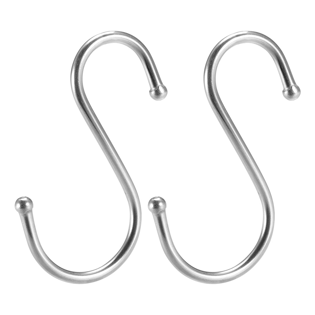 Stainless Steel S Hooks 3.2" S Shaped Hook Hangers Multiple Uses 2pcs
