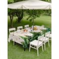 thumbnail image 3 of Outdoor Tablecloth with Umbrella Hole and Zipper, Christmas Tree Rectangle Table Cloth 54x80 Inch Waterproof Tablecloth, Winter Snowflakes Xmas Pine Tree Beige Picnic Table Cover for Patio Camping, 3 of 7