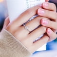 thumbnail image 3 of Golden European and American style snowflake ring birthday engagement, 3 of 4