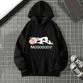 thumbnail image 2 of DHFJKG Womens Casual Hoodies Oversized Loose Fit Fashion Cow Printed Round Neck Long Sleeve Sweatshirts For Everyday Wear Women Trendy Graphic Sweatshirt, 2 of 3