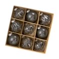 thumbnail image 2 of Adornos navideños de bolas Macarena 8 cm para colgar en el árbol de Navidad Negro, 2 of 8