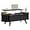 Black, variant on Wood Lift Top Coffee Table with Hidden Storage, 47.24" Oval Lift Table Top Curved Profile Design Conversation Table for Living Room, Office (Black)