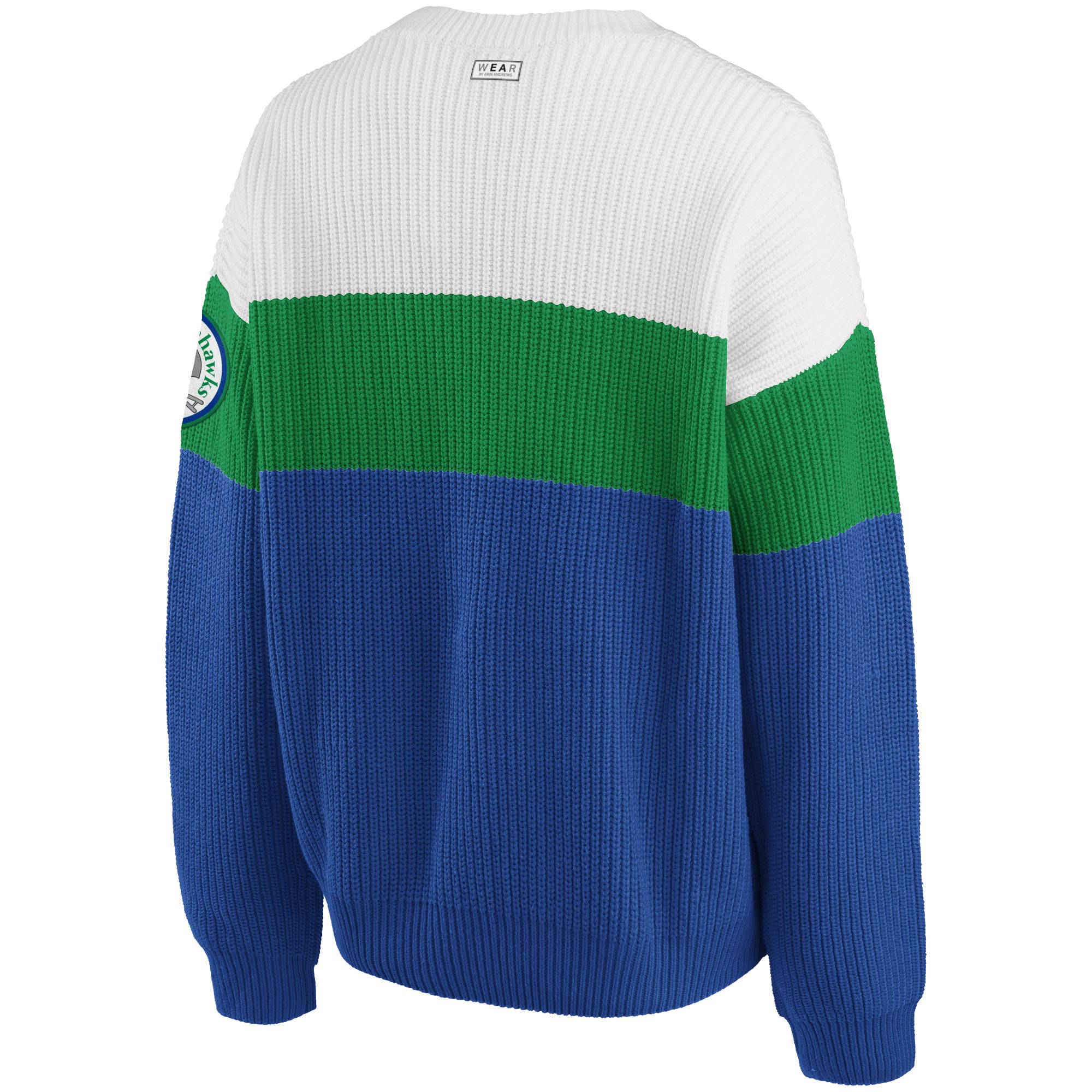 Seattle Seahawks Women's Sweater WEAR Erin Andrews Knit Colorblock Sweater New 