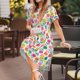 thumbnail image 3 of Easygdp Tulips Flowers para Vestido Transpirable de Mujer, Vestido Suelto de Manga Corta con Pliegues y Bolsillos para el Verano, 3 of 6