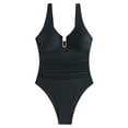 thumbnail image 4 of Women's Swimsuit With U Shape Gathered Pleats Stylish And Figure Flattering, 4 of 6