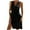 Black, variant on Summer Plus Size Dresses for Women 2024 Solid Color Waistband V-Neck Sleeveless Shaping Beach Dress