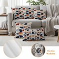thumbnail image 3 of Navy Blue Burnt Orange Botanical Outdoor Pillow Covers, Waterproof Decorative Throw Pillowcases Set of 2, Vintage Leaves Couch Cushion Cases with Zipper for Outside Patio Garden Sofa 20"x20", 3 of 9