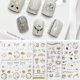 thumbnail image 2 of 20Sheets 5D Embossed Nail Stickers Flower Diamond Nail Art Stickers Self Adhesive French Nail Decals for Nail Designs, 2 of 4