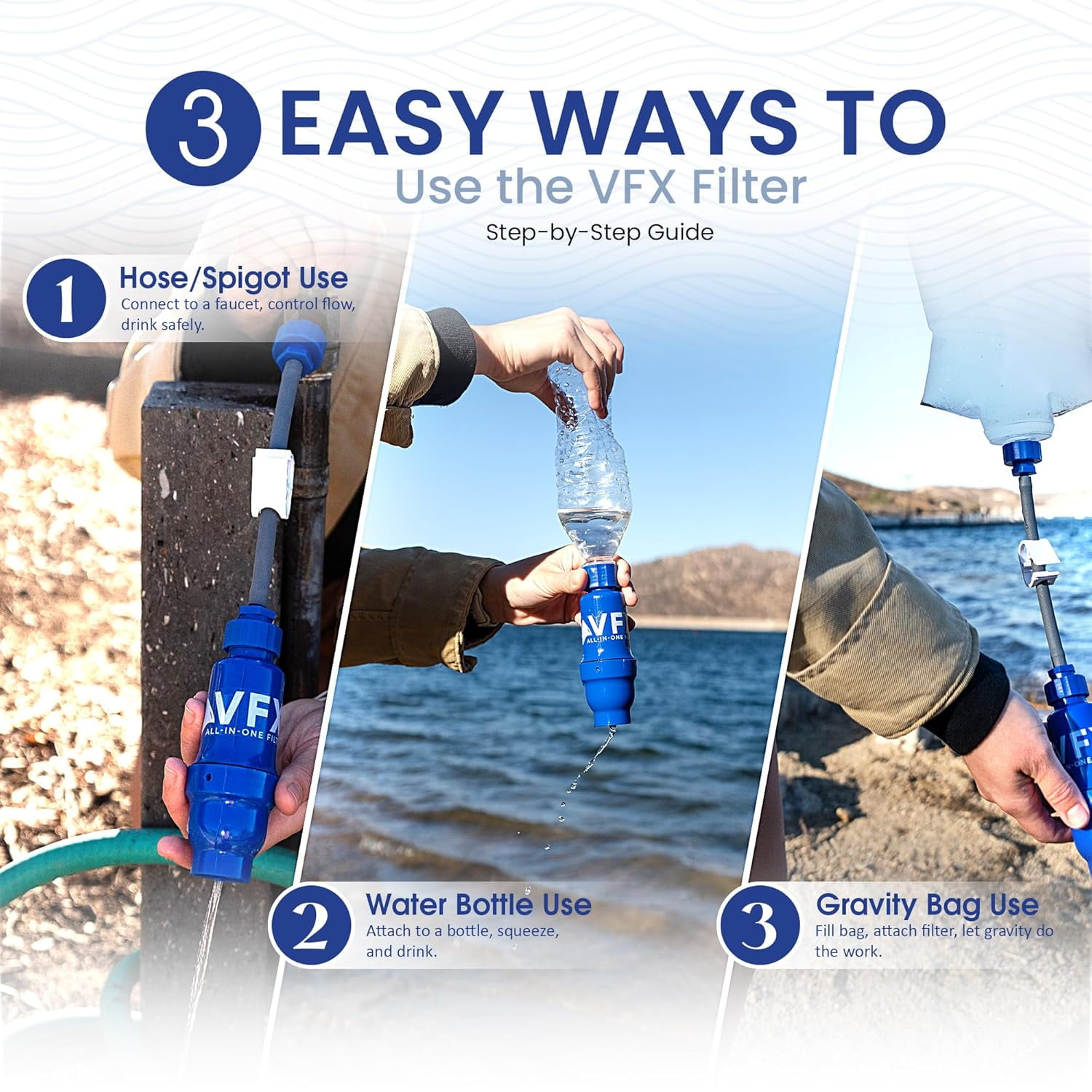Village Water Filters VFX Portable Water Filter – All-in-One Gravity Purifier for Camping & Hiking