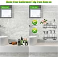 thumbnail image 4 of Estanteria Ducha, Estante para Baño Sin Taladro, Repisa para Baño Pared, Estante Organizador, Modelos Mejorados con 3 Ganchos, para Baño, Cocina, Lavabo, Ducha, Hotel, Inodoro, 4 of 4