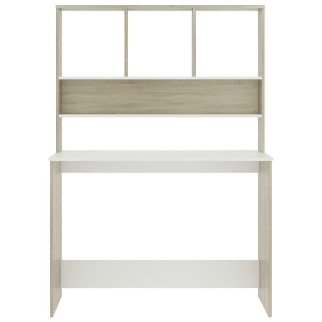 Kepooman 43" Modern Wooden Rectangle Computer Desk with Hutch & Bookshelf for Home Office, Wood Color Kepooman 43" Modern Wooden Rectangle Computer Desk with Hutch & Bookshelf for Home Office, Wood Color