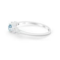thumbnail image 3 of Petite Dainty Fashion Round Ring Aquamarine CZ 925 Sterling Silver Size 5, 3 of 7